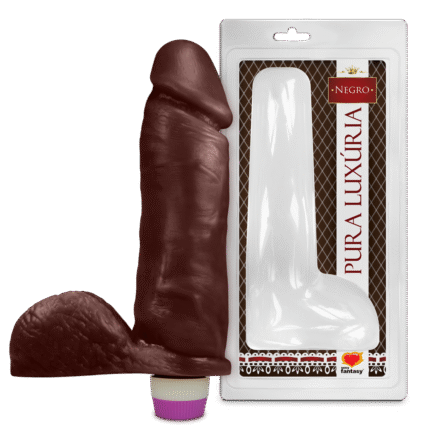 PCN031 PENIS REALISTICO NEGRO C/ ESCROTO E VIBRO