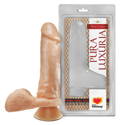 PV013 PENIS REALISTICO C/ ESCROTO E VENTOSA 17X4.5CM