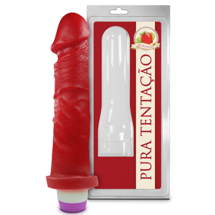 PC001 PENIS AROMATICO C/ VIBRO 18X4 MORANGO