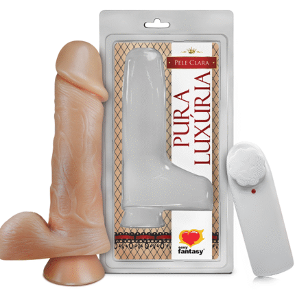 PV026 PENIS C/ ESCROTO VIBRO E VENTOSA 18X4,4CM